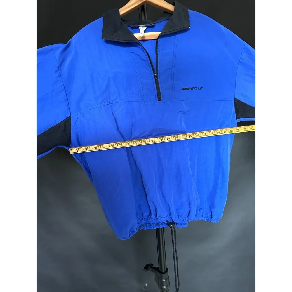 Vtg Vintage Surf Style L/XL Windbreaker Pullover + Shorts Electric Blue